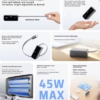 MIIIW Digital Display Fast Charging Power Bank 45W 10000mAh Large Capacity Built-in 70cm Retractable Cable Power Bank Chargers