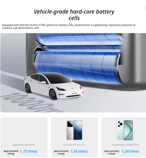 MIIIW Digital Display Fast Charging Power Bank 45W 10000mAh Large Capacity Built-in 70cm Retractable Cable Power Bank Chargers
