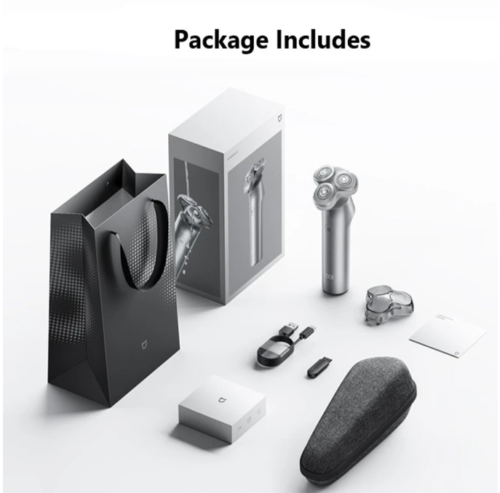 XIAOMI Mijia QDL12 Electric Shaver 360 Floating 3 Head IPX7 Waterproof Type C Rechargeable LED Display Rotary Razor