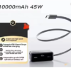 MIIIW Digital Display Fast Charging Power Bank 45W 10000mAh Large Capacity Built-in 70cm Retractable Cable Power Bank Chargers