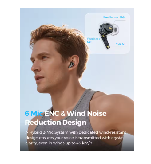 SOUNDPEATS C30 Wireless Earphones -52dB Hybrid ANC Bluetooth 6.0 Headphones Hi-Res LDAC Audio