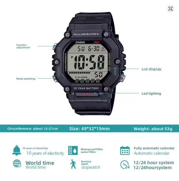 Casio AE-1600H Series Waterproof Sports Wristwatch