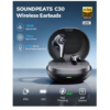 SOUNDPEATS C30 Wireless Earphones -52dB Hybrid ANC Bluetooth 6.0 Headphones Hi-Res LDAC Audio