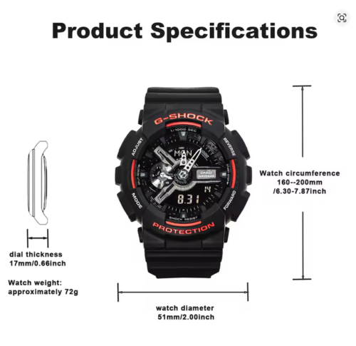 CASIO GA-110HR-1ADR Analog-Digital Watch