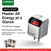 UGREEN X740 45W GaN Charger with Smart Screen Display Folding Pin USB-C Adapter for Phone Tablet Laptop