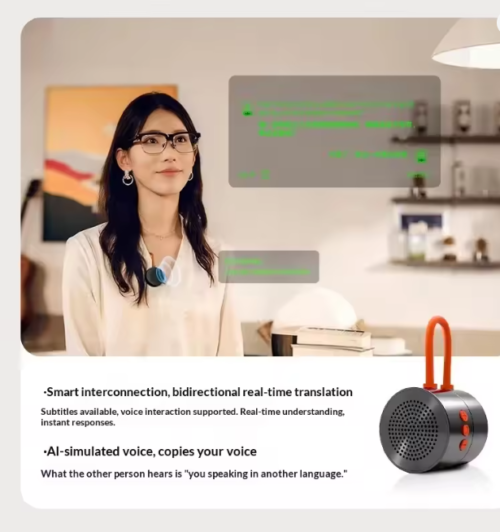 INMO Collar Speaker with INMO GO3 Real-time Dialogue Translation AI Onomatopoeia Dialogue