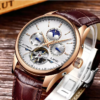 LIGE Men Watches Automatic Mechanical Watch Genuine Leather Waterproof Multifunctional Luxury Man Watch