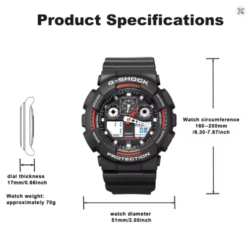 CASIO GA-100-1A4DR Analog-Digital Watch