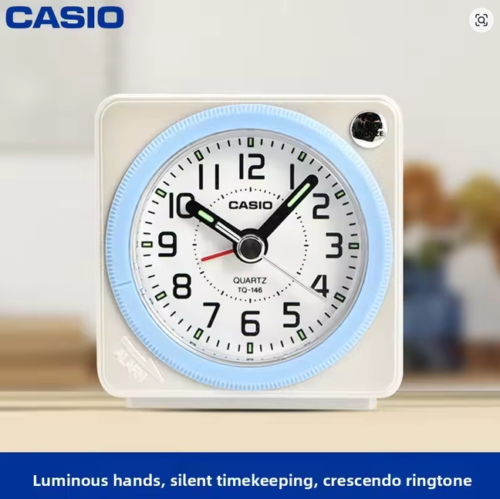 Casio TQ-146-7PF Small Analog Alarm Clock