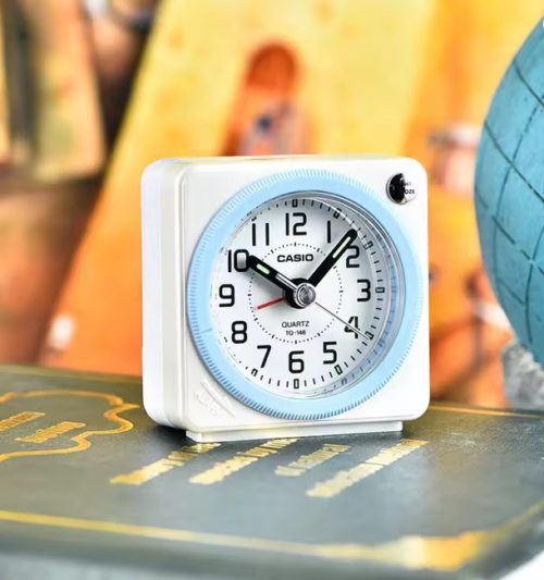 Casio TQ-146-7PF Small Analog Alarm Clock