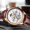 LIGE Men Watches Automatic Mechanical Watch Genuine Leather Waterproof Multifunctional Luxury Man Watch