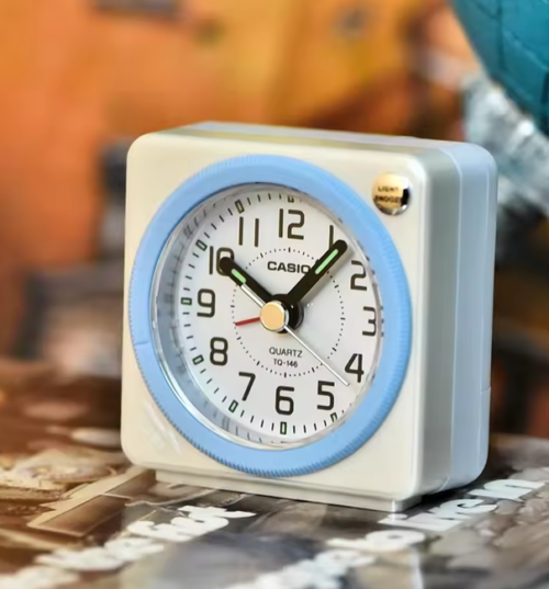 Casio TQ-146-7PF Small Analog Alarm Clock