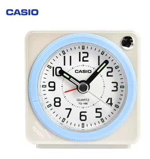 Casio TQ-146-7PF Small Analog Alarm Clock