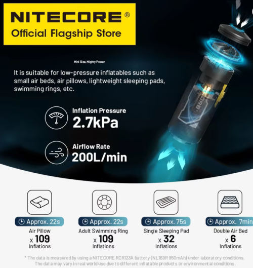 NITECORE AP05C Carbon Fiber Air Pump