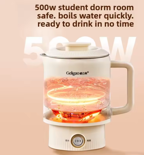 220V Geligao Portable Stainless Steel Travel Kettle