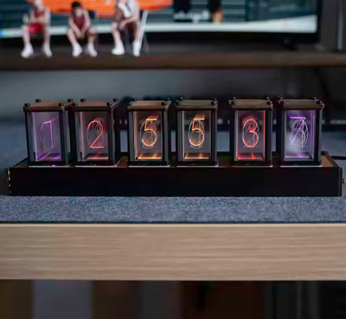 Luxury Nixie Glow Tube Clock Wood DIY Table Clock