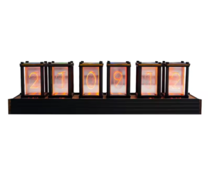 Luxury Nixie Glow Tube Clock Wood DIY Table Clock