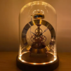 Mechanical Desk Clock Metal Wood Office Table Clock