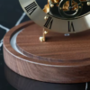 Mechanical Desk Clock Metal Wood Office Table Clock