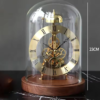 Mechanical Desk Clock Metal Wood Office Table Clock
