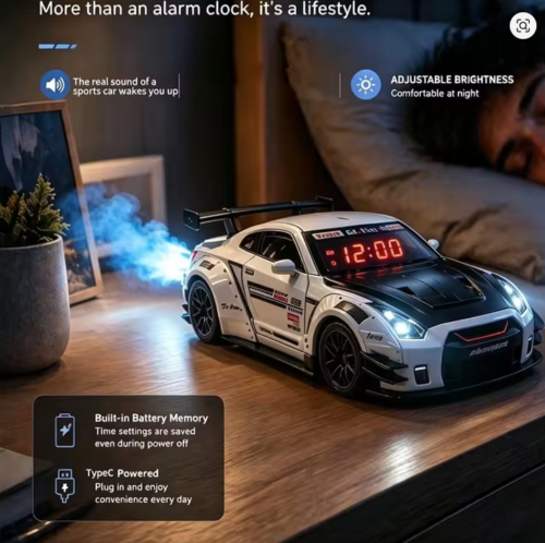 Rechargeable Hypercar Alarm Clock