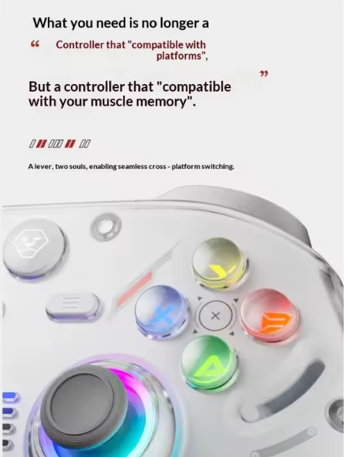 AOLION K30 1000Hz TMR Hall Joystick Tri Mode Wireless Controller Dual Trigger for PC Switch iOS Android