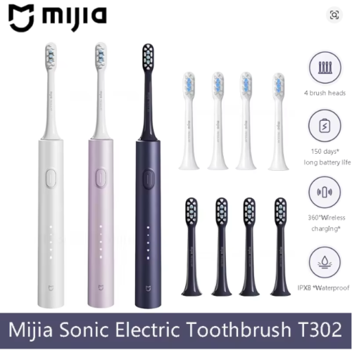 Xiaomi Mijia Sonic Electric Toothbrush T302 IPX8 Water Proof 360° Wireless Charging 4 Modes Cleaning Teeth