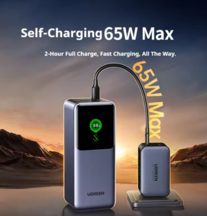 UGREEN Power Bank Fast Charger With Built-in 65CM Cable Portable External Battery