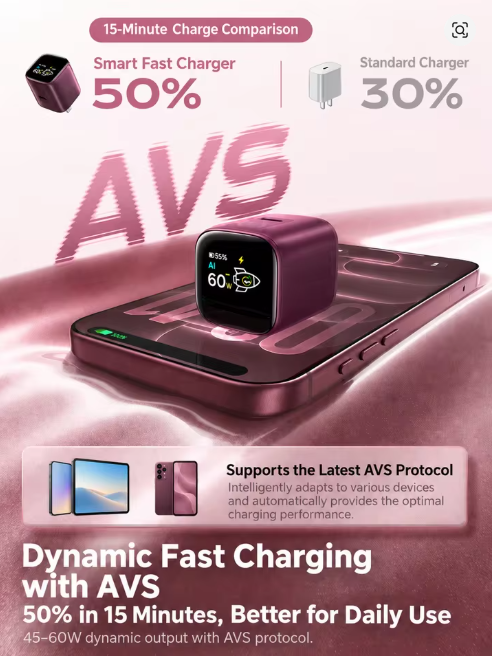 Screenshot_40 BASEUS Smart GaN Charger, 45W/60W Fast Charging Adapter with Display & Auto Power Off, USB-C Charger