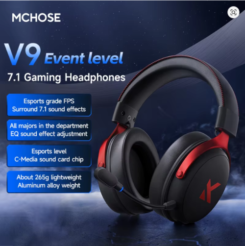 MCHOSE V9 Pro 2 Headset with Microphone Three Mode Bluetooth Wireless Computer PC Gamer Headphones