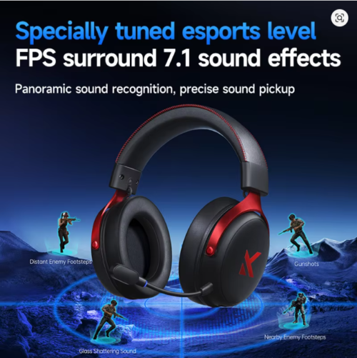 MCHOSE V9 Pro 2 Headset with Microphone Three Mode Bluetooth Wireless Computer PC Gamer Headphones
