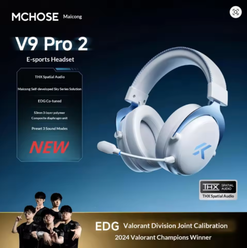 MCHOSE V9 Pro 2 Headset with Microphone Three Mode Bluetooth Wireless Computer PC Gamer Headphones