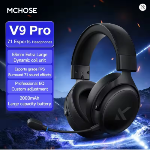 MCHOSE V9 Pro 2 Headset with Microphone Three Mode Bluetooth Wireless Computer PC Gamer Headphones