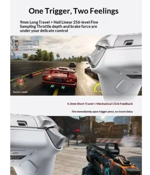 AOLION K30 1000Hz TMR Hall Joystick Tri Mode Wireless Controller Dual Trigger for PC Switch iOS Android