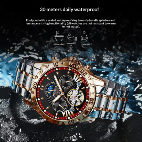 POEDAGAR Men Luxury Automatic Mechanical Watch Business Men's Wristwatch