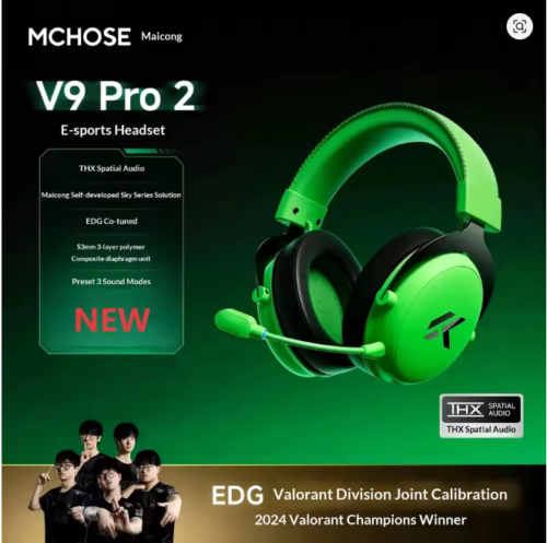 MCHOSE V9 Pro 2 Headset with Microphone Three Mode Bluetooth Wireless Computer PC Gamer Headphones