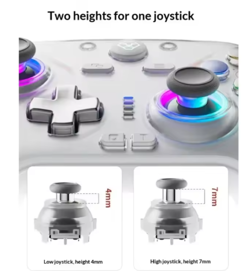 AOLION K30 1000Hz TMR Hall Joystick Tri Mode Wireless Controller Dual Trigger for PC Switch iOS Android