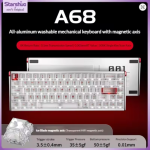 DAREU-A68 Wired Magnetic Axis Mechanical Keyboard, Game And ESports Specialized RGB Full Aluminum Waterproof