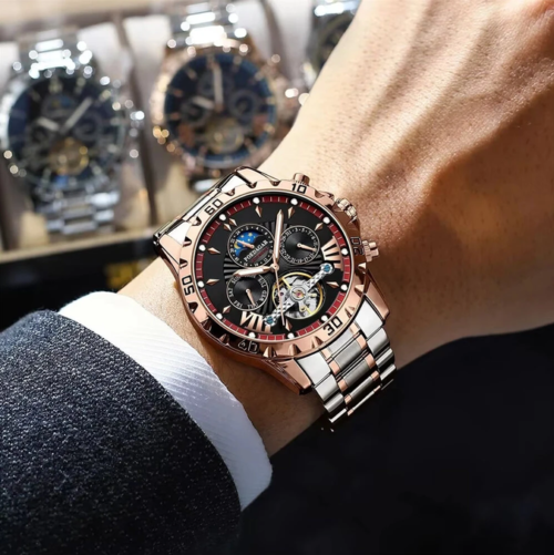 POEDAGAR Men Luxury Automatic Mechanical Watch Business Men's Wristwatch