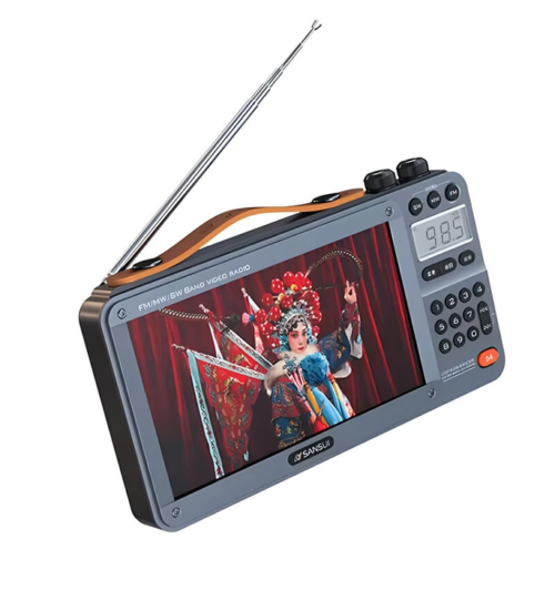 Sansui F51 High Definition Screen Multifunctional BT Retro Digital FM Radio Portable Speaker USB TF Card Recorder MP3 Player