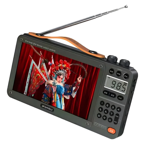 Sansui F51 High Definition Screen Multifunctional BT Retro Digital FM Radio Portable Speaker USB TF Card Recorder MP3 Player