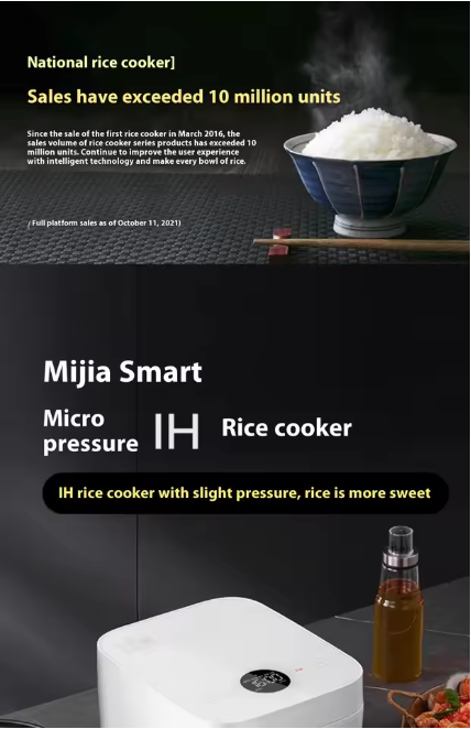 Xiaomi Mijia Intelligent 3L Micro-Pressure IH Rice Cooker Multifunctional Mini Steamer