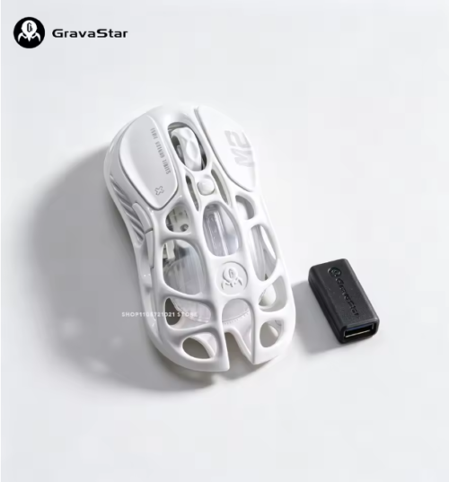 GravaStar Mercury M2 Wireless Gaming Mouse PAW3395 Bluetooth Lightweight Hollowed Out RGB E-sport Gamer Mice Mouse
