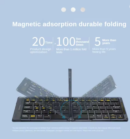 Portable Ultra Slim Travel Keyboard Rechargeable Quiet Triple Device BT Keyboard Long Battery Life for Laptop Tablet Phone
