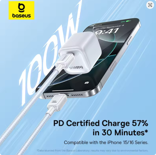 Baseus Crystal Fast Charging Data Cable USB-A Or TypeC to USB-C 100W